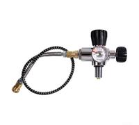 Tuyau d'essai de régulateur de plongée, système de valve de cylindre de plongée avec manomètre et tuyau de 50 cm, pour une utilisation avec des cylindres filetés de 18 mm ou 7/8 (rouge-M18)