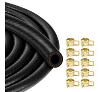 Tuyau d'Essence Kit - 3 Mètre Ø 6mm Durite Carburant NBR - avec 10 Pièces Colliers de Serrage Acier Inoxydable - pour Moto, Voiture, Camion, Tracteur, Tondeuse et Petit Moteur