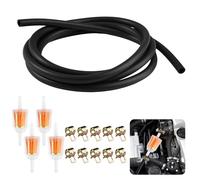Tuyau D'essence Kit 5mm Tuyau de Carburant avec 4 Filtre Essence 10 Colliers de Serrage, Kit Durite Essence, Conduite de Carburant pour Moteurs, Voitures, Motos, Tracteurs et Petits Moteurs