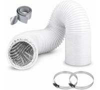 Tuyau d'évacuation d'air - 100 mm - 6 m - En PVC - Flexible en aluminium - Avec 2 colliers de serrage en acier inoxydable - Adaptateur de tuyau d'évacuation - Pour climatisation mobile, sèche-linge