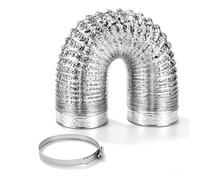 Tuyau d'évacuation d'air 3 m Ø 150 mm | Flexible gaine en aluminium/PVC | avec collier de serrage pour climatiseur mobile, sèche-linge et hotte Résistant à la chaleur, anti-pli et installation facile