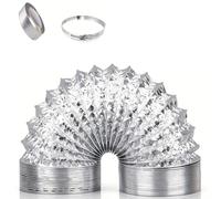 Tuyau d'évacuation d'air en aluminium flexible, Tuyau de Ventilation pour Vmc, Ventilateur d'extraction, Hotte Aspirante(3m,150mm)