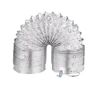 Tuyau D'evacuation D'air Flexible, Tuyau Climatiseur Mobile, Gaine Alu Flexible, Gaine Alu Semi-Rigide en Aluminium Double Couche avec Fil D'acier, pour Hotte Aspirante, Ventilateur Tubulair(5m,180mm)