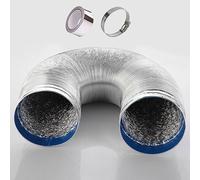 Tuyau D'évacuation d'air Ventilation Tuyau Flexible Sortie Chaud avec 2 Colliers De Serrage en Acier pour Climatisation, Sèche-Linge Hotte Aspirante Ventilateur Ø 80/100/110/120/150/160/170/180/200mm