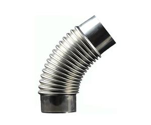 Tuyau d'évacuation de cheminée à 45°, 60 mm/70 mm/80 mm/90 mm/100 mm/110 mm, adaptateur de conduit de cheminée en acier inoxydable, coude de tuyau de poêle, tuyau de cheminée résistant à la chaleur(90