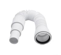 Tuyau d'évacuation de douche extensible 50 mm de diamètre 1 m de long en PVC gris flexible pour sortie de baignoire ou de douche, accessoire de plomberie avec embouts pour faciliter le nettoyage