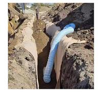 Tuyau d'évacuation d'eau perforé flexible avec tissu filtrant et fil d'acier résistant à l'obstruction pour cour, pelouse, cave, route, 15 cm de diamètre, 29 m de long