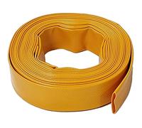 Tuyau d'évacuation d'eau plat en PVC renforcé avec polyester pour pompes submersibles et drainage, 20 m x 32 mm, jaune
