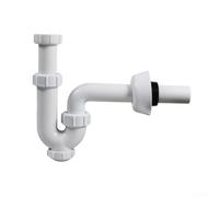 Tuyau d'évacuation d'évier de cuisine blanc G1-/4" avec connecteur de siphon coudé en U de 32 mm, tube de drainage lisse pour un débit efficace et pour la prévention