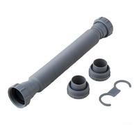 Tuyau d'évacuation d'évier moderne à double tête avec adaptateur, longueur réglable 80 cm, solution de plomberie pour cuisine et salle de bain (gris)