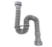 Tuyau d'évacuation double tête télescopique pour évier 200-800 mm flexible avec entrée de 45 mm pour lavabo de cuisine et salle de bain