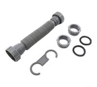 Tuyau d'évacuation en plastique à double extrémité pour évier de cuisine - 80 cm - Léger - Avec accessoires (tuyau + 2 connecteurs) - Gris