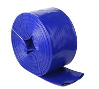 Tuyau d'évacuation en PVC pour pompe à eau submersible, tuyau de vidange de jardin de 3,8 cm de diamètre intérieur de 15,2 m, tuyau plat flexible et robuste avec kit de raccords