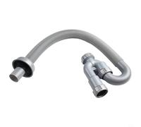 Tuyau d'évacuation en U pour lavabo - Siphon d'égout flexible rétractable en PVC avec drainage grand diamètre et joint d'eau, gris