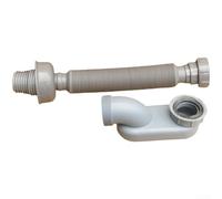 Tuyau d'évacuation extensible flexible en PVC anti-odeur avec raccord coudé pour baignoire et douche Blanc ou gris