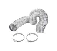 Tuyau d'Evacuation Flexible, Aluminium Gaine de Ventilation avec 2 Colliers de serrage Inox pour Extracteur d'Air, Sèche-linge, hotte, VMC (Diameter 350mm/Length 6m)