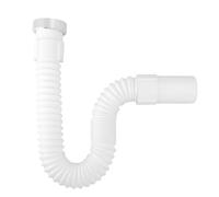 Tuyau d'évacuation flexible - AVIZAR - 39 cm - renforcé (fil d'acier) - blanc - pour évier/lavabo