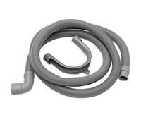 Tuyau d'évacuation flexible coudé avec support pour machine à laver 2,5 m