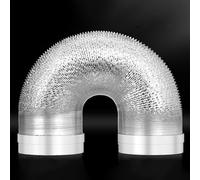 Tuyau d'Evacuation Flexible en Feuille D'Aluminium, Tuyau de Ventilation avec Raccord en Plastique, Résistant à la Chaleur Conduit d'Air pour Hotte de Cuisine(D 180mm(7in),L 2m(7ft))