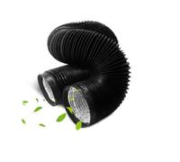 Tuyau d'évacuation flexible en PVC et aluminium pour salle de bain, cuisine et sèche-linge, 100 mm x 2 m (noir)