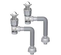 Tuyau d'évacuation flexible - Ensemble complet de tuyau de vidange réglable et extensible for évier de salle de bain, for évacuation murale/sol, ajustement universel for lavabos et éviers(2pcs)