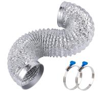 Tuyau d'évacuation flexible et résistant pour sèche-linge 10,2 cm 1,2 m | Kit de conduit de transition en aluminium extra épais sans outil, résistant aux déchirures et aux perforations