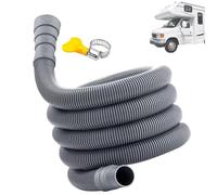 Tuyau d'évacuation pliable pour caravane avec adaptateur réglable,tuyau d'évacuation des eaux usées,kit d'adaptateur de tuyau d'évacuation pliable, Tuyau Vidange Machine a Laver (1.5m)