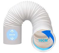 Tuyau d'évacuation pour climatiseur mobile - PZCC - Ø15cm x 3m - Flexible en PVC - Extension jusqu'à 6m