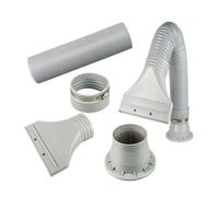 Tuyau d'évacuation réglable de 0,7 à 1,7 m pour climatiseurs et sèche-linge | 100 mm de diamètre, flexible à 360°, tuyau en plastique robuste pour cuisine, salle de bain et serre, gris