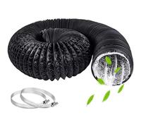 Tuyau d'évacuation, Tuyau flexible Gaine Ventilation en Aluminium Tuyau D'évacuation D'air avec 2 Colliers de Serrage en Acier pour Climatisation Déshumidificateur Extracteur (ø 60mm/6m,Black)