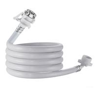 Tuyau d'extension de tuyau d'arrivée d'eau pour machine à laver avec raccord en acier PVC anti-éclatement pour équipement de blanchisserie automatique, kit d'installation flexible, 1 m de longueur (3