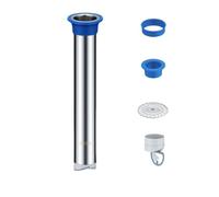 Tuyau d'extension de vidange fiable en acier inoxydable, parfait pour diverses applications dans les salles de bains et cuisines (25 cm)