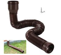 Tuyau d'extension flexible pour descente de gouttière, extensible 35-150cm, plastique durable, anti-UV, raccord universel, brun