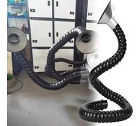 Tuyau d'extraction de fumées Flexible de 2 m avec Capot, Bras de dépoussiérage Industriel pour Atelier, vanne réglable, Outil d'aspiration de fumées Noir de 2 m (6,6 pi), diamètre 68 mm (2,7