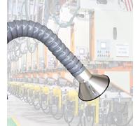 Tuyau d'extraction de poussière industriel de 3 m - Bras collecteur d'air avec capot pour soudure, soudage, marquage - Conduit flexible Heavy-Du gris, diamètre intérieur 160 mm