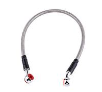 Tuyau D'huile Embrayage Frein De Moto, Keenso Tuyau de Durite d'Huile de Frein 45/90 cm Universel pour Moto Raccord de Tuyau de Carburant en Acier Inoxydable Tressé(45CM Gray)