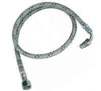 Tuyau d'huile flexible en métal, tuyau d'huile de 89,9 cm pour brûleurs Riello 40 Mectron 3/8" femelle 6,35 mm mâle raccord coudé en métal argenté 90 cm de long