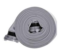 Tuyau d'incendie plat 3" 20 m avec raccords B-Storz en aluminium | Doublure PVC lisse, pression 8 bars, raccords Storz deux extrémités, léger, enroulable