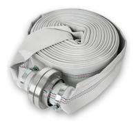 EBERTH Tuyau de Refoulement Plat 2 Pouces - Raccord Storz, Longueur 30m - Tuyau d'Incendie, d'Arrosage, de Pompe, de Jardin - Textile - Storz 52-C