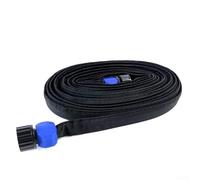 Tuyau d'infiltration en PVC pour jardin, tuyau d'arrosage plat pour un trempage efficace du sol et du goutteur de racines, bande d'irrigation flexible, tube d'arrosage noir pour (30,5 m)