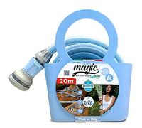 Tuyau d'Irrigation Magic Blue Hose, 20 mètres, Tuyau Extensible et Flexible, avec pomme de Douche et Sac assorti