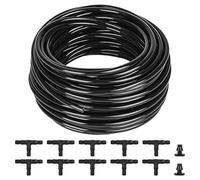 Tuyau d'irrigation miniature de 20 m (4-6 mm), tuyau d'arrosage en PVC avec 12 raccords d'irrigation de 4/7 mm, tuyau d'alimentation pour système d'irrigation automatique de jardin et pelouse