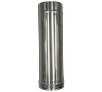 Tuyau double paroi en acier inoxydable AISI 316, longueur 1000 mm, tuyau de cheminée avec isolation en laine de roche (80-130 mm)