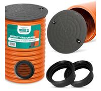 Tuyau Drainage Tube Montée Regard Révision 50 cm DN315 Noir Couvercle 2x Joint 110 mm Entretien Égout Contrôle Durable Résistant Pression Inspection Facile Souterrain