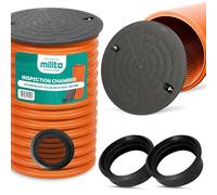 Tuyau Drainage Tube Montée Regard Révision 50 cm DN315 Noir Couvercle 2x Joint 160 mm Entretien Égout Contrôle Durable Résistant Pression Inspection Facile Souterrain