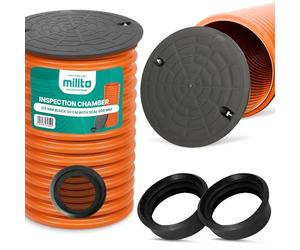 Tuyau Drainage Tube Montée Regard Révision 50 cm DN315 Noir Couvercle 2x Joint 200 mm Entretien Égout Contrôle Durable Résistant Pression Inspection Facile Souterrain