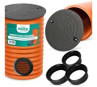 Tuyau Drainage Tube Montée Regard Révision 50 cm DN315 Noir Couvercle 3x Joint 160 mm Entretien Égout Contrôle Durable Résistant Pression Inspection Facile Souterrain