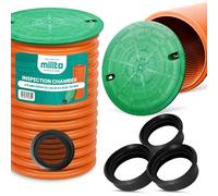 Tuyau Drainage Tube Montée Regard Révision 50 cm DN315 Vert Couvercle 3x Joint 110 mm Entretien Égout Contrôle Durable Résistant Pression Inspection Facile Souterrain