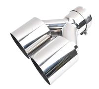 Tuyau Echappement 1 Pot D'échappement Double Universel Côté Gauche Ou Droit En Acier Inoxydable Brillant Avec Embout Coudé Tuyau De Queue D'ExtréMité(IN 67MM OUT 101MM)