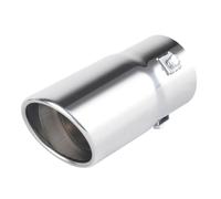 Tuyau Echappement Embouts D'échappement Tuyaux À Double Paroi Épaisse Silencieux Arrière En Acier Inoxydable Extérieurs Universels Tuyau De Queue D'ExtréMité(Argent)